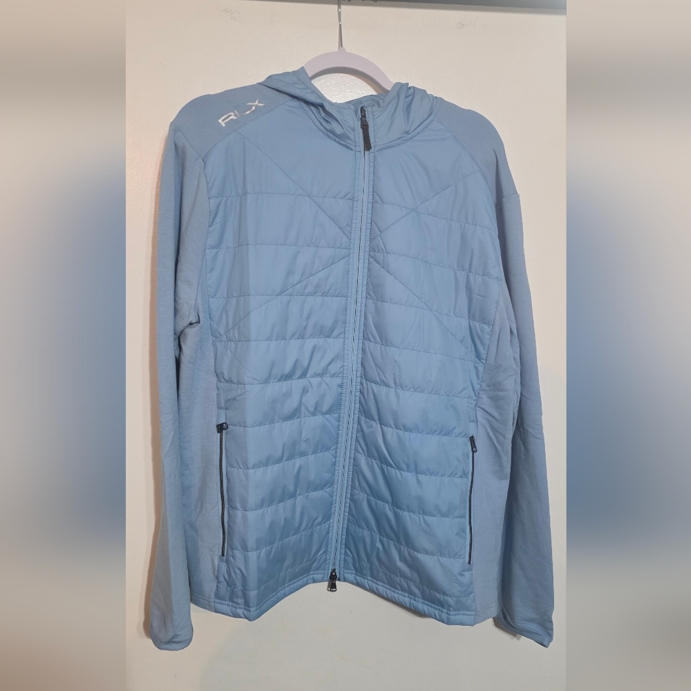 Ralph Lauren RLX Paneled Stretch Terry Golf Jacket Baby Blue Men Size Large NWT